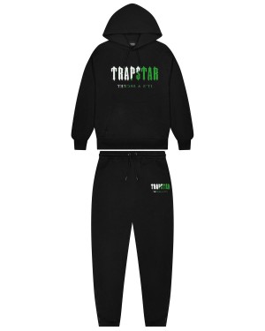 Trapstar Decoded Chenille Hooded Tracksuit Black / Green | NIRYTE-360