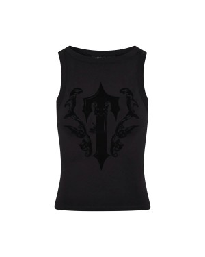 Trapstar Irongate Royal-T Flock Vest Black | LBGNHT-384