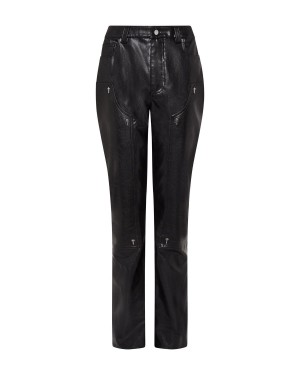 Trapstar Irongate T Stud Vegan Leather Pants Black | IFWGUQ-892