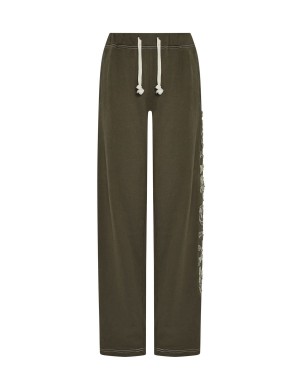 Trapstar Script Distressed Camo Applique Tracksuit Bottoms Khaki | LAYRMH-635