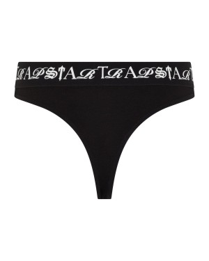 Trapstar Script Thong Black / White | NVOFYU-918