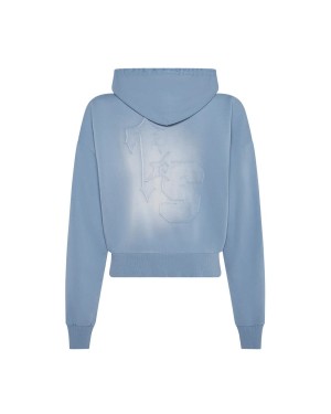 Trapstar TS Star Applique Hoodie Blue Wash | KNLJMF-170