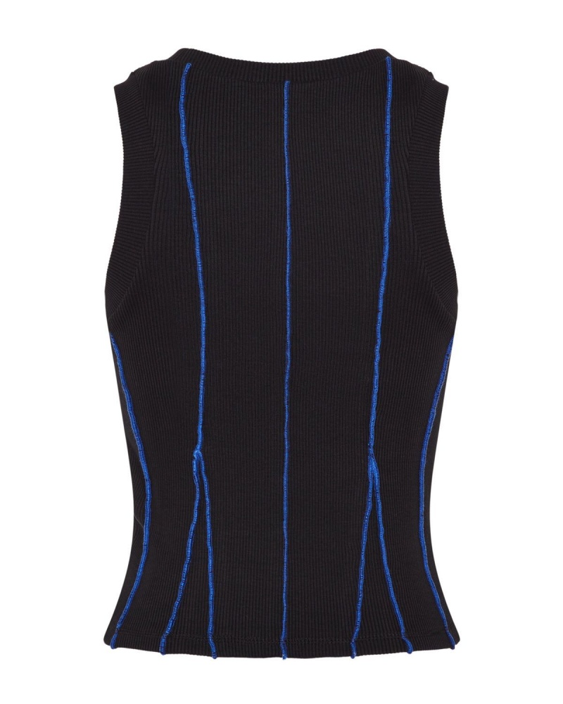 Trapstar Baby Lock Detail Vest Black / Blue | WHFKVX-724