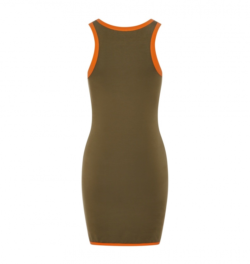 Trapstar Contrast Racer Dress Khaki / Orange | PWUKRI-872