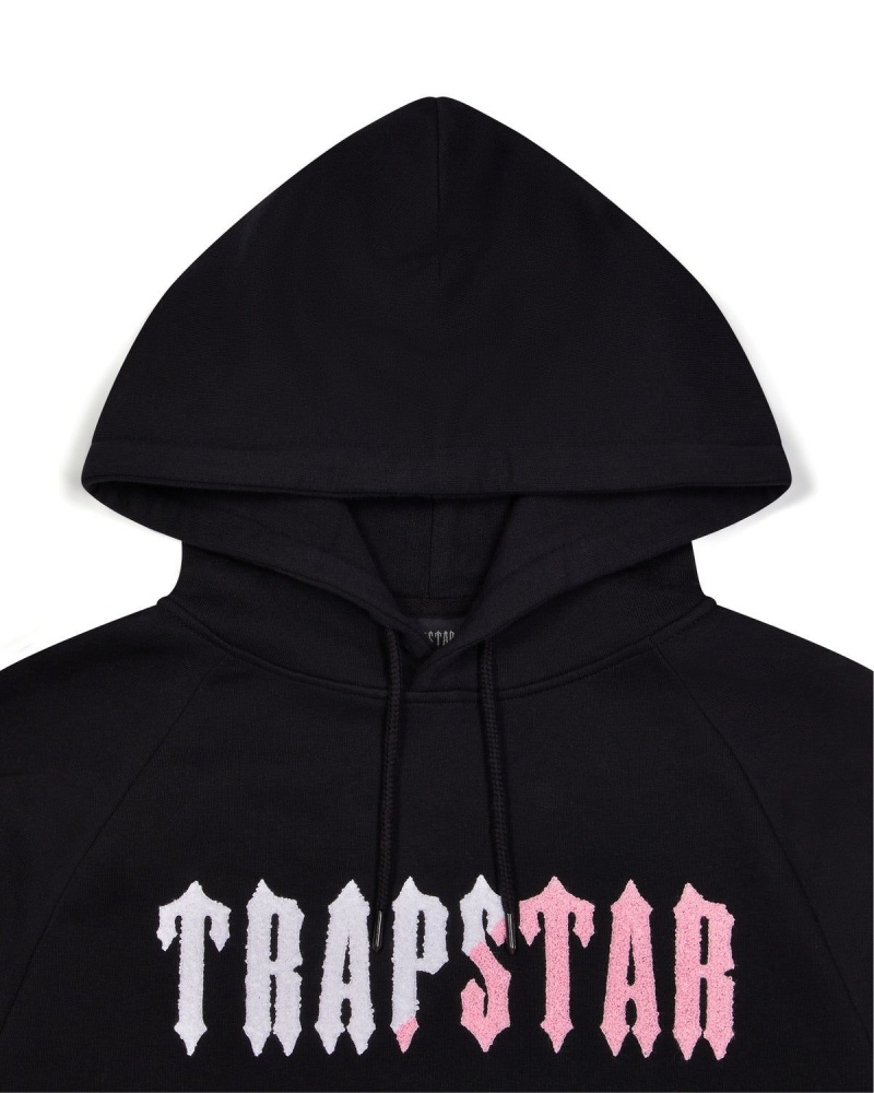 Trapstar Decoded Chenille Hooded Tracksuit Black / Pink | USQAJI-625