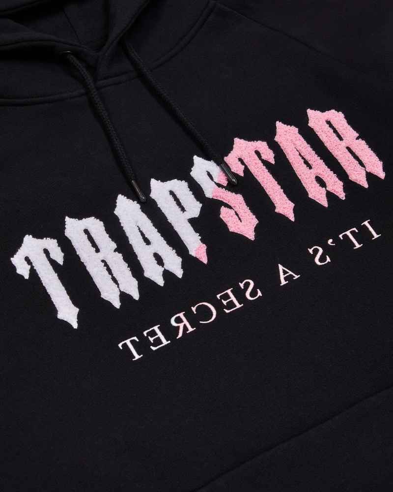 Trapstar Decoded Chenille Hooded Tracksuit Black / Pink | USQAJI-625