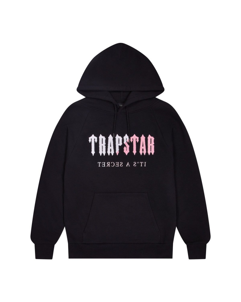 Trapstar Decoded Chenille Hooded Tracksuit Black / Pink | USQAJI-625