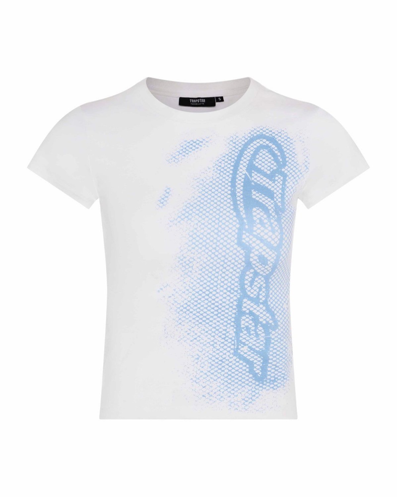 Trapstar Hyperdrive Baby Tee White / Blue | MJOGIH-397