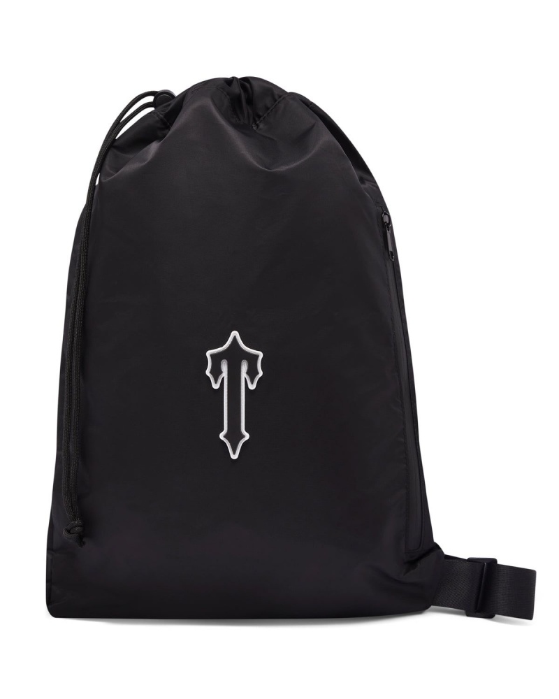 Trapstar Irongate Drawstring Bag Black / White | PNIAKY-378