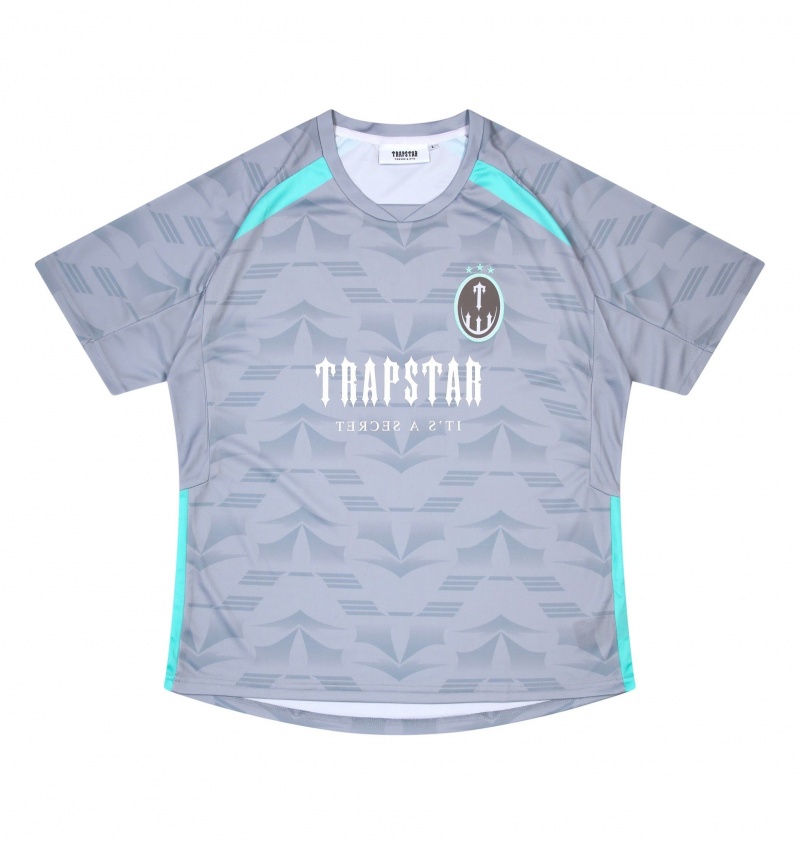 Trapstar Irongate Football Jersey Grey / Blue | AIVWKD-702