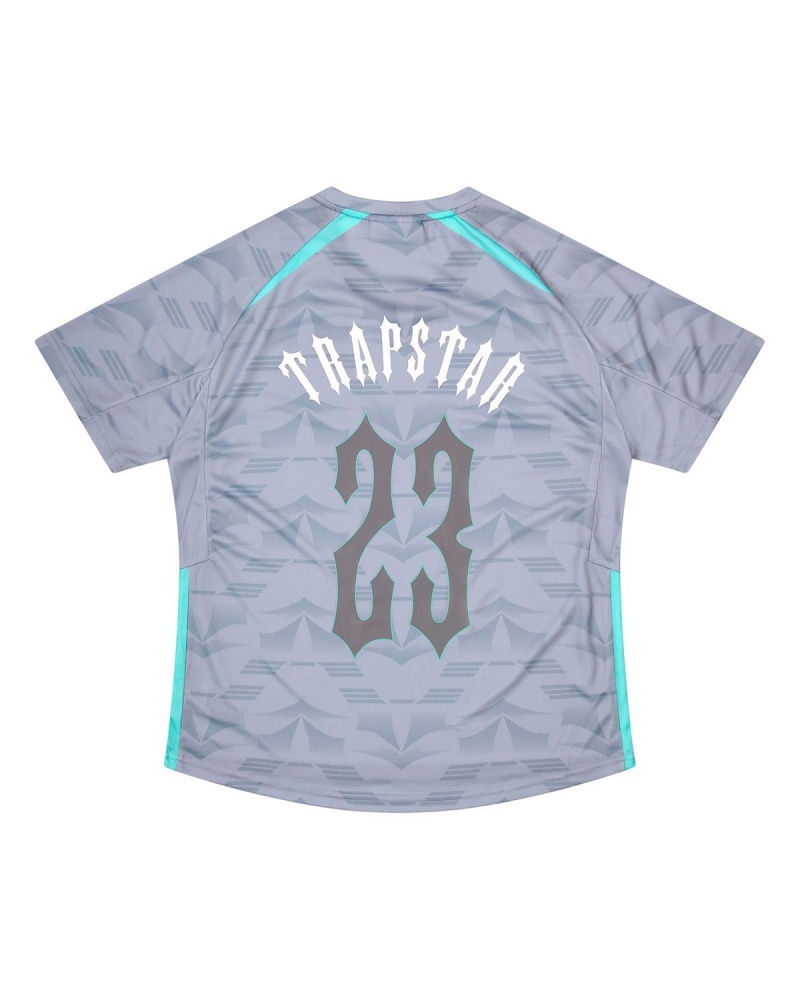 Trapstar Irongate Football Jersey Grey / Blue | AIVWKD-702