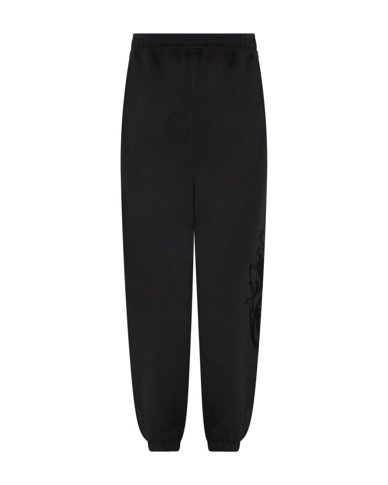 Trapstar Irongate Royal-T Flock Jogging Bottoms Black | NTQWZE-039