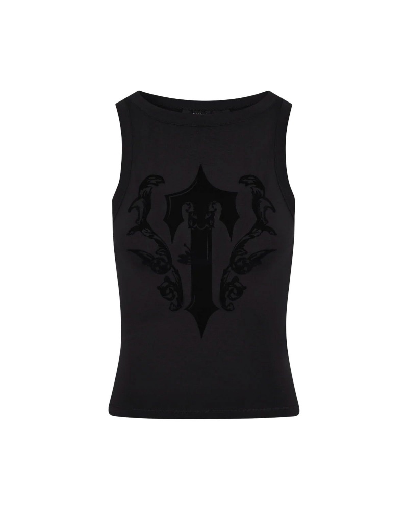 Trapstar Irongate Royal-T Flock Vest Black | VDHOIL-902