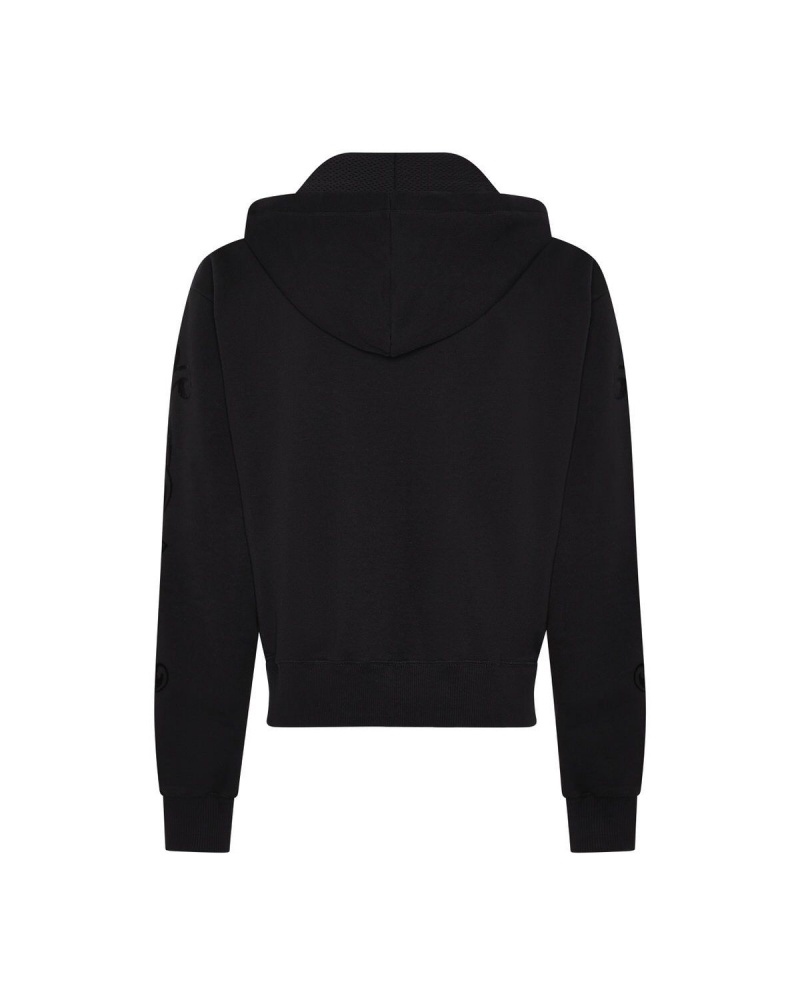 Trapstar Irongate Royal-T Flock Zip Hoodie Black | UPCJBK-786