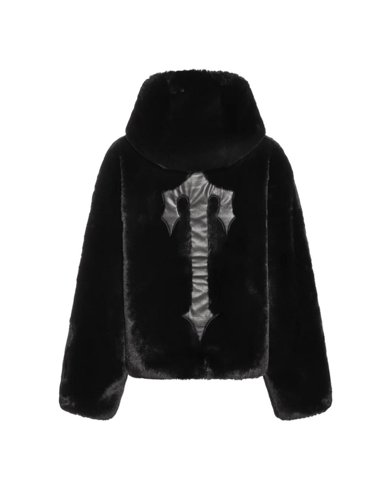 Trapstar Irongate T Oversized Fur Coat Black | BEHRMF-432