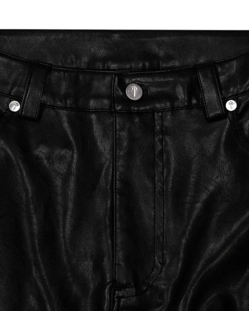 Trapstar Irongate T Stud Vegan Leather Pants Black | ZSCRFP-548