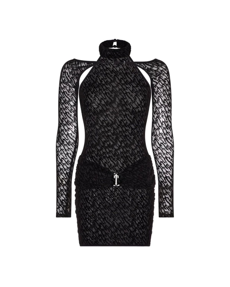 Trapstar Jacquard Mesh Dress Black | IMSBEA-162