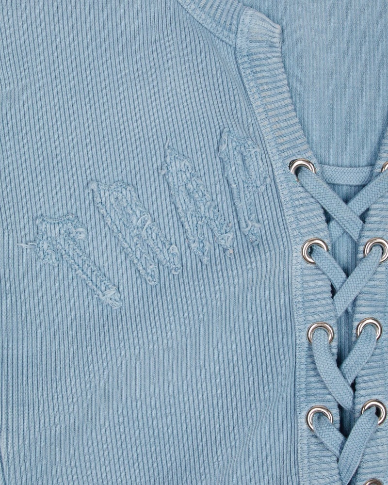 Trapstar Lace Up Appliqu Blue Wash | JAEFTW-085