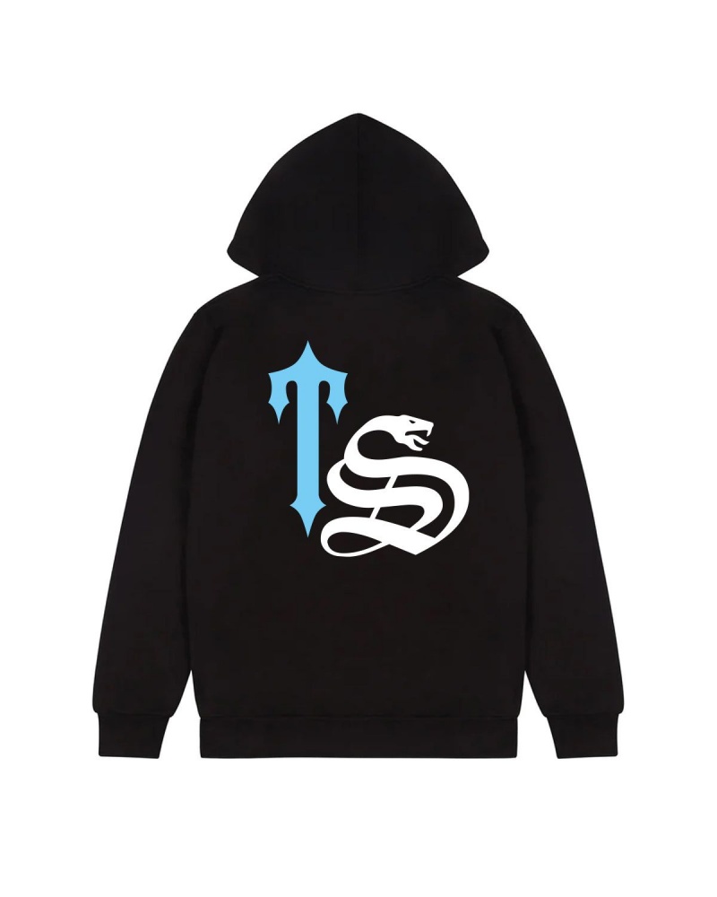 Trapstar Script Hoodie Black | WYFPEQ-142