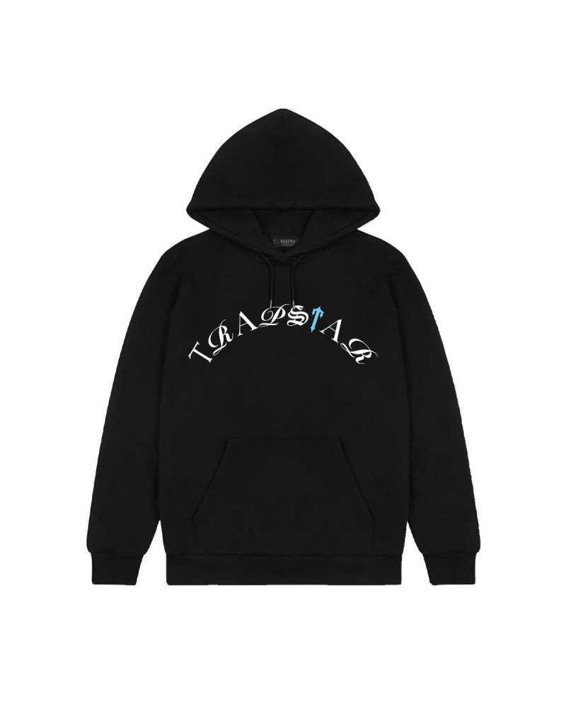 Trapstar Script Hoodie Black | WYFPEQ-142