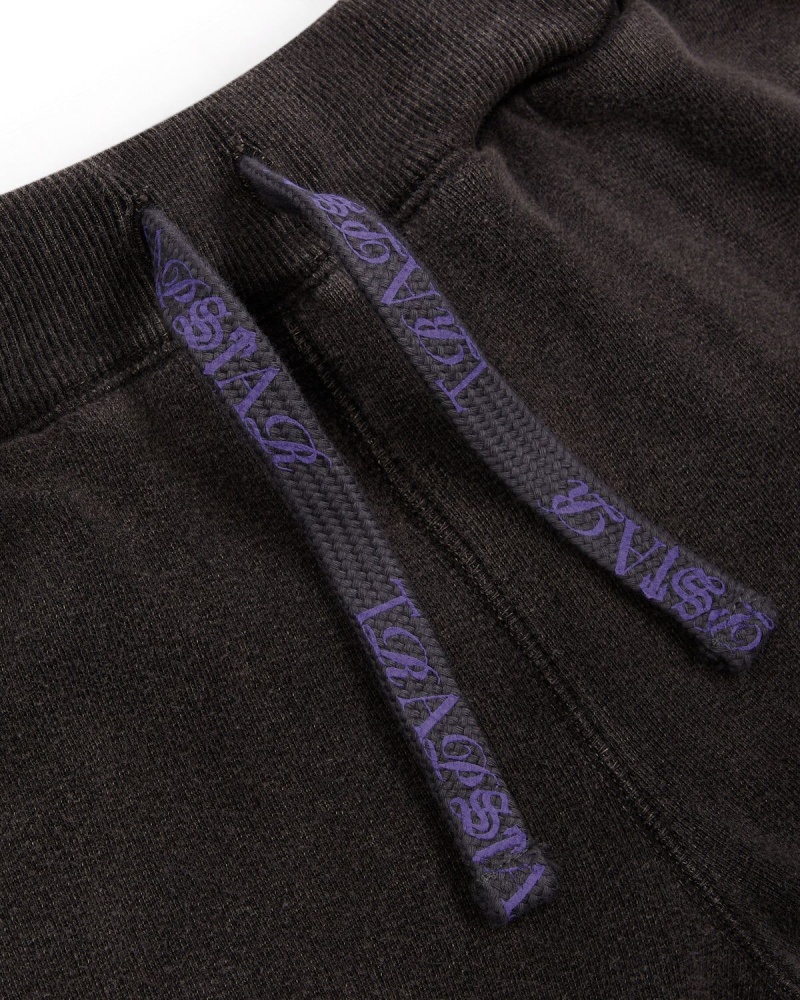 Trapstar Script Zip Leg Jogging Bottoms Black / Purple | LXPCJY-685