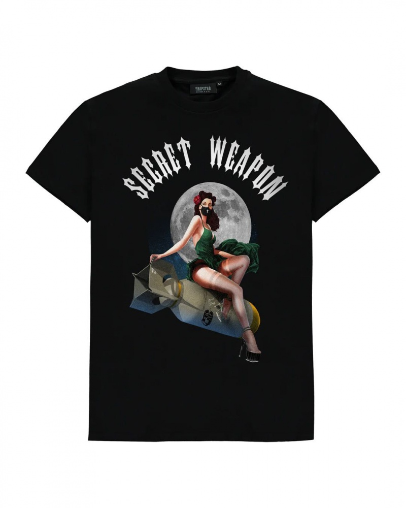 Trapstar Secret Weapon Tee Black | SFYMLI-241