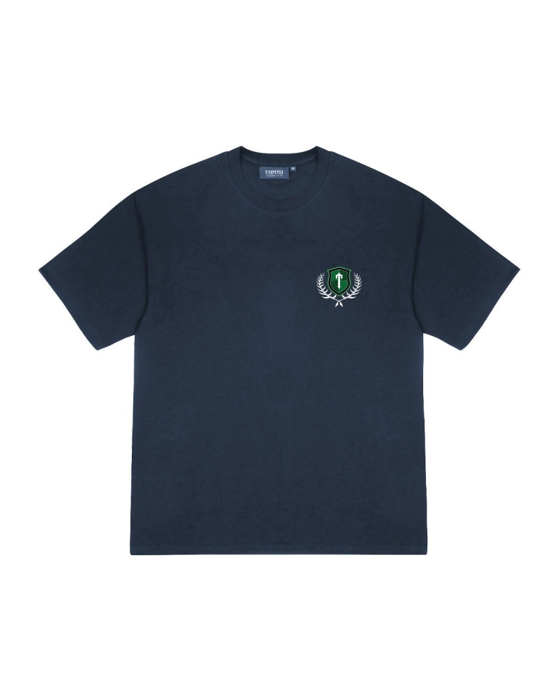 Trapstar TS Crest 2.0 T-Shirt Navy | DKXLRZ-145