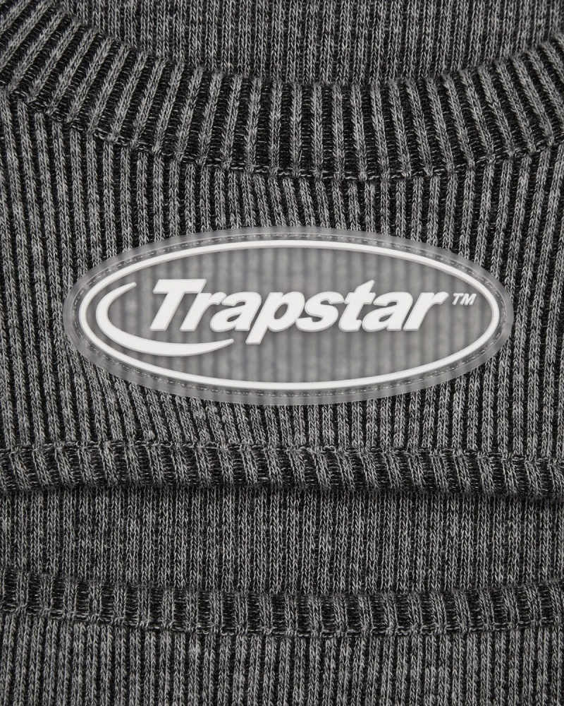 Trapstar Two Tone Ribbed LS Cut Out Top Black / White | OMKNBV-051