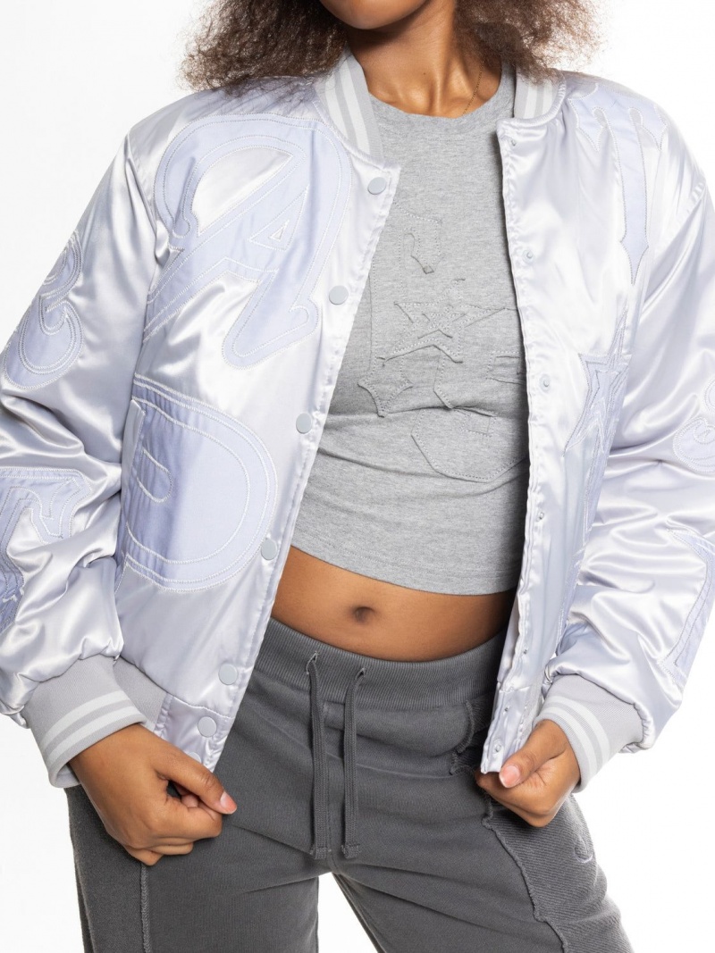 Trapstar Wildcard Stadium Jacket Silver | DHVKTX-174